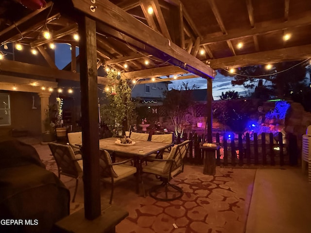 14177 Spanish Point Dr, El Paso, TX 79938 - patio at twilight with a patio and outdoor dining area