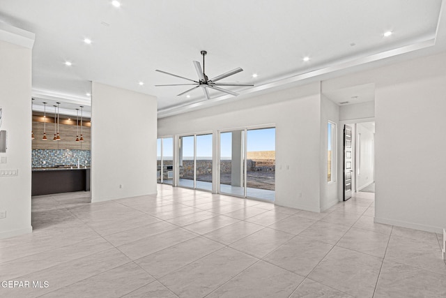 7349 Cimarron Rim Dr, El Paso, TX 79911 - unfurnished room with a ceiling fan, recessed lighting, and light tile patterned flooring