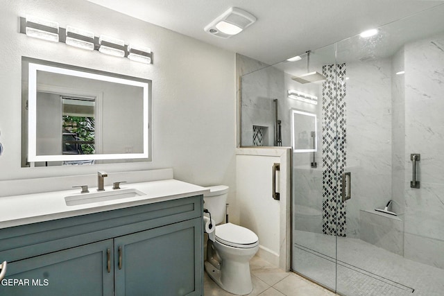 6528 Calle Placido Dr, El Paso, TX 79912 - bathroom with vanity and a marble finish shower