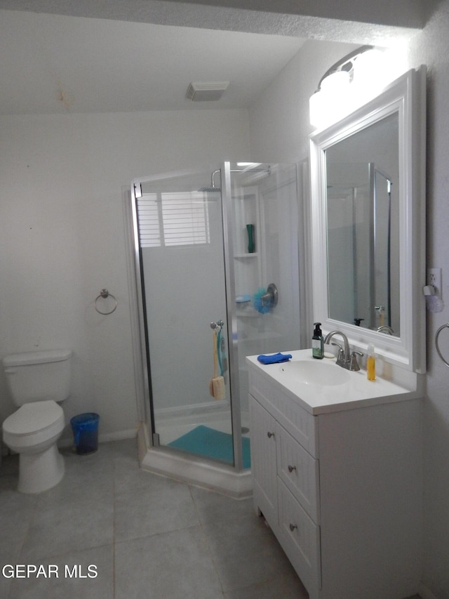 5325 Fairbanks Dr, El Paso, TX 79924 - full bath with tile patterned flooring, vanity, and a shower stall