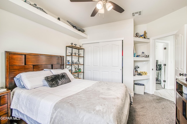 5705 Valley Lilac Ln, El Paso, TX 79932 - carpeted bedroom featuring a closet and ceiling fan