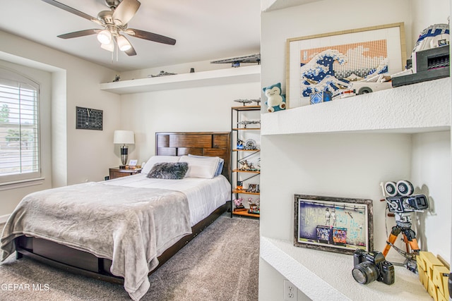 5705 Valley Lilac Ln, El Paso, TX 79932 - carpeted bedroom with ceiling fan