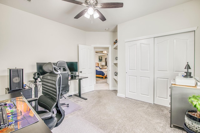 5705 Valley Lilac Ln, El Paso, TX 79932 - office space with carpet floors and a ceiling fan