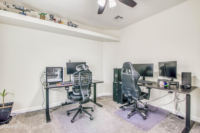 5705 Valley Lilac Ln, El Paso, TX 79932 - office with carpet floors and a ceiling fan