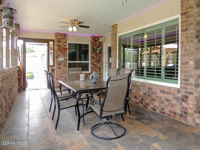 10945 Gary Player Dr, El Paso, TX 79935 - view of patio / terrace featuring a ceiling fan and outdoor dining area