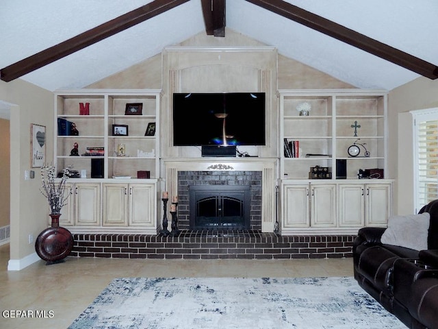 10945 Gary Player Dr, El Paso, TX 79935 - living room featuring a fireplace and built in shelves