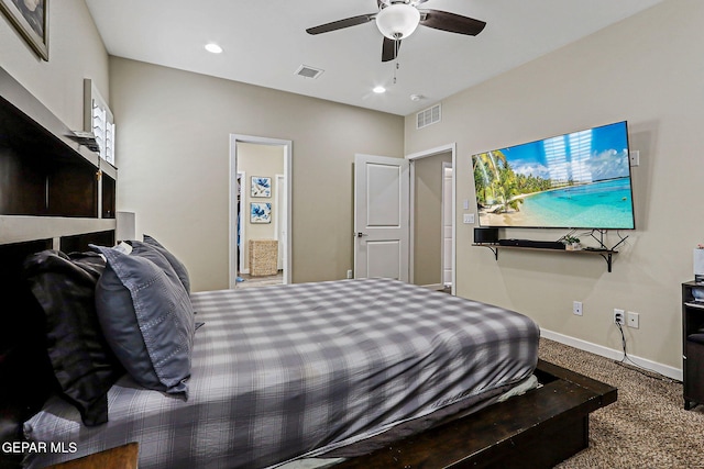 14753 Charles Foster Ave, El Paso, TX 79938 - carpeted bedroom featuring recessed lighting and a ceiling fan
