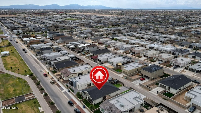 14753 Charles Foster Ave, El Paso, TX 79938 - aerial view of property and surrounding area with a mountain backdrop and nearby suburban area