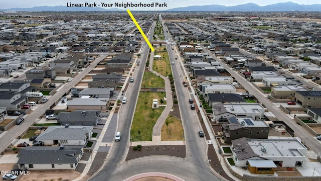 14753 Charles Foster Ave, El Paso, TX 79938 - aerial view of property and surrounding area with nearby suburban area and mountains