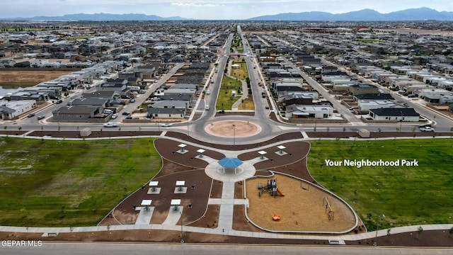 14753 Charles Foster Ave, El Paso, TX 79938 - aerial view of property and surrounding area with mountains and nearby suburban area