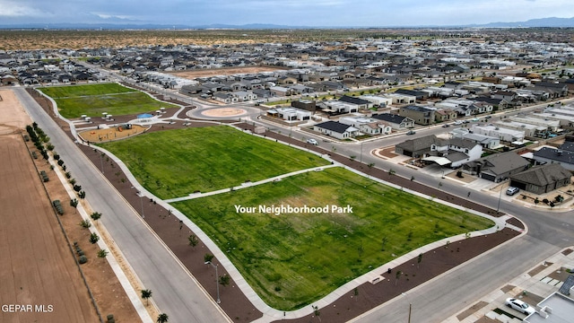 14753 Charles Foster Ave, El Paso, TX 79938 - aerial overview of property's location with nearby suburban area and a mountainous background