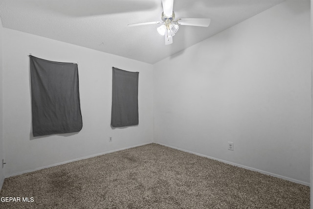 10106 Mercedes St, El Paso, TX 79924 - spare room featuring carpet flooring, a ceiling fan, and vaulted ceiling