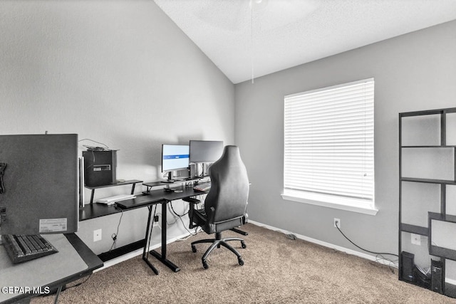 11651 Great Spirit Cir, El Paso, TX 79936 - carpeted office with vaulted ceiling and ceiling fan