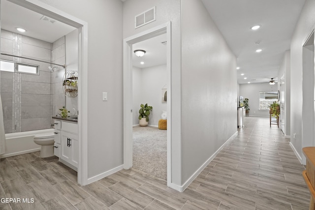 2308 Enchanted Quail, El Paso, TX 79911 - hallway featuring light wood-style flooring and recessed lighting