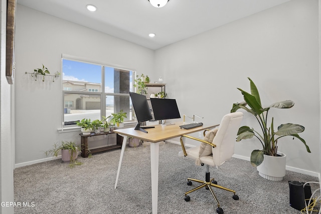 2308 Enchanted Quail, El Paso, TX 79911 - home office featuring carpet floors and recessed lighting