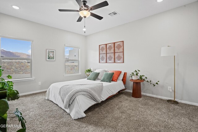 2308 Enchanted Quail, El Paso, TX 79911 - bedroom with carpet, recessed lighting, and a ceiling fan