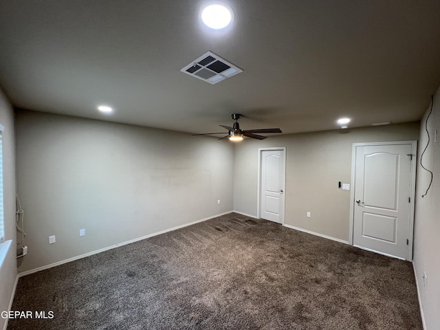 1160 Cielo Mar Dr, Socorro, TX 79927 - spare room featuring carpet floors, a ceiling fan, and recessed lighting