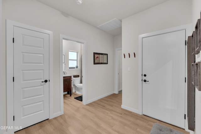 11157 Blazing Star Pl, El Paso, TX 79934 - foyer entrance with light wood-style flooring and baseboards