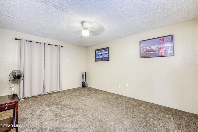 11581 Valle Verde Rd, Socorro, TX 79927 - basement with carpet, ceiling fan, and a textured ceiling