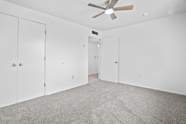205 Caribe Cir, El Paso, TX 79927 - unfurnished bedroom with carpet floors, a closet, and ceiling fan