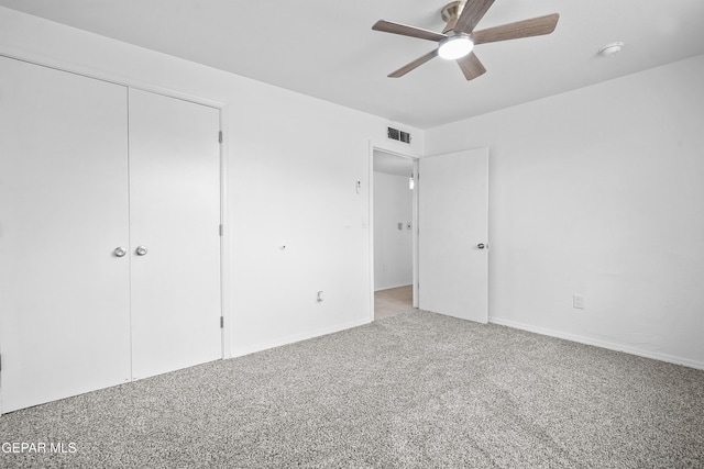 205 Caribe Cir, El Paso, TX 79927 - unfurnished bedroom with carpet floors, a closet, and ceiling fan