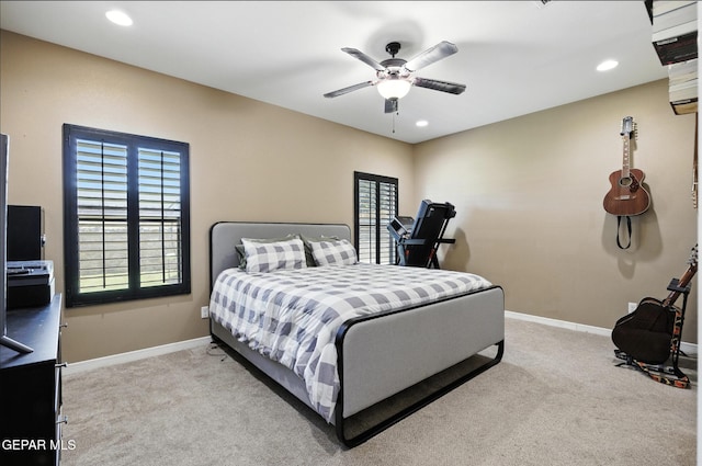 14516 Jesus Almeida, El Paso, TX 79938 - carpeted bedroom featuring multiple windows, recessed lighting, and ceiling fan
