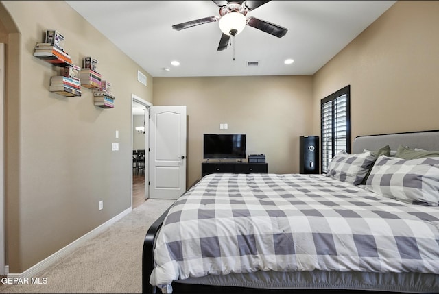 14516 Jesus Almeida, El Paso, TX 79938 - carpeted bedroom with recessed lighting and ceiling fan