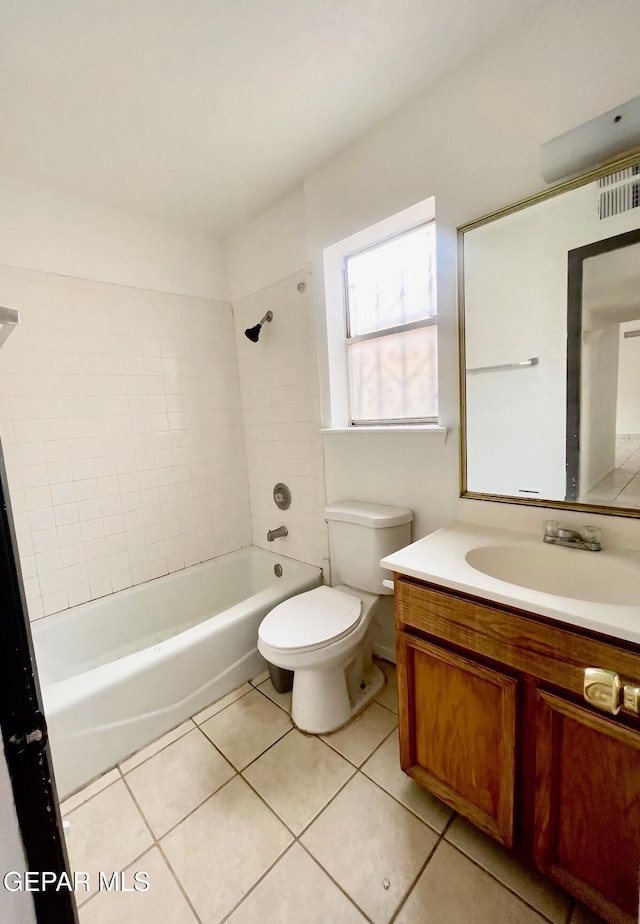 1611 James Chisum Dr, El Paso, TX 79936 - full bath with vanity, tile patterned flooring, and shower / bathtub combination