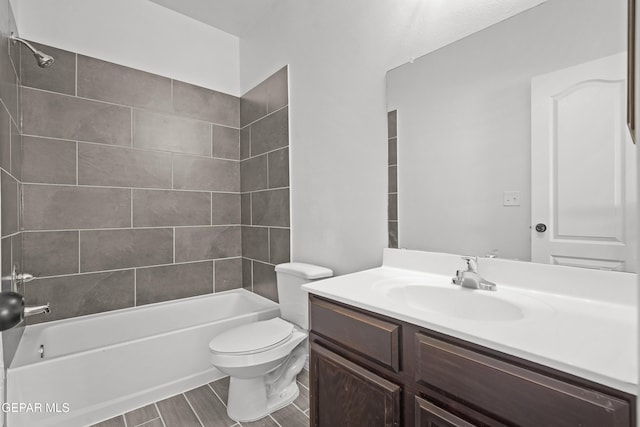 14325 Toby Davis Dr, Horizon City, TX 79928 - bathroom with vanity, shower / washtub combination, and wood finished floors