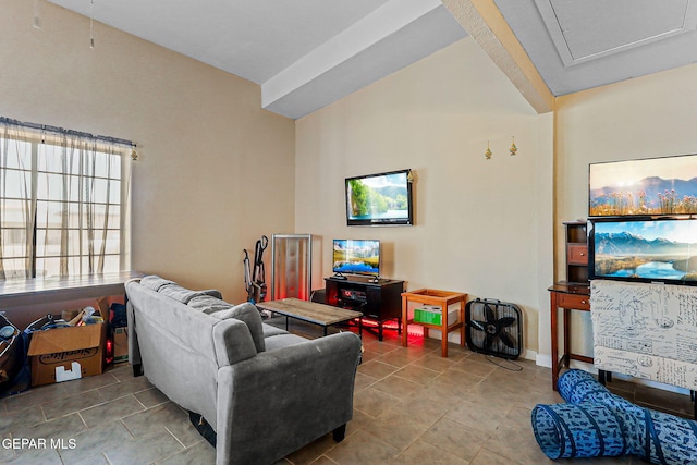 1624 Vinton Rd, Anthony, NM 88021 - tiled living room with lofted ceiling