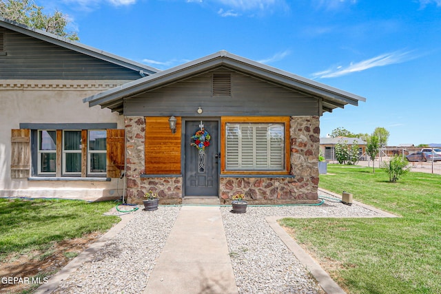 1624 Vinton Rd, Anthony, NM 88021 - view of front of property with stone siding and a front yard