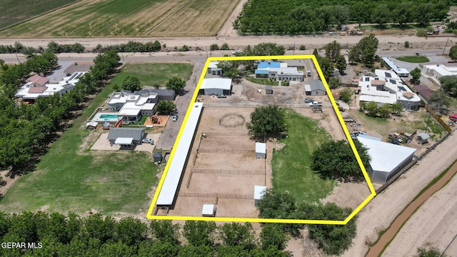 1624 Vinton Rd, Anthony, NM 88021 - aerial perspective of suburban area with property boundaries highlighted