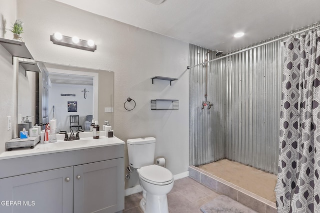 1624 Vinton Rd, Anthony, NM 88021 - full bathroom featuring vanity, a shower with shower curtain, and tile patterned flooring