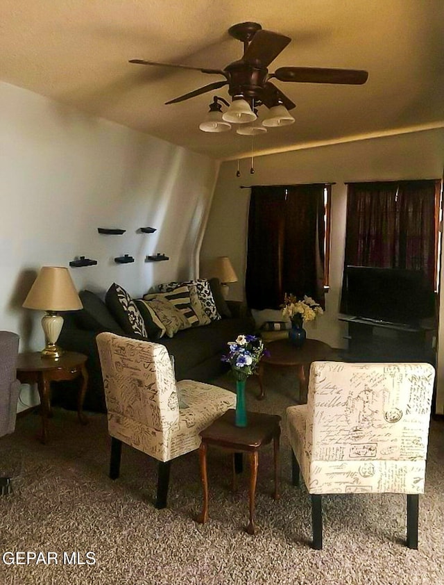 1624 Vinton Rd, Anthony, NM 88021 - living room featuring a ceiling fan and carpet