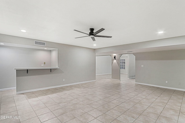 8921 Gemotes Pl, El Paso, TX 79907 - unfurnished living room featuring recessed lighting and ceiling fan