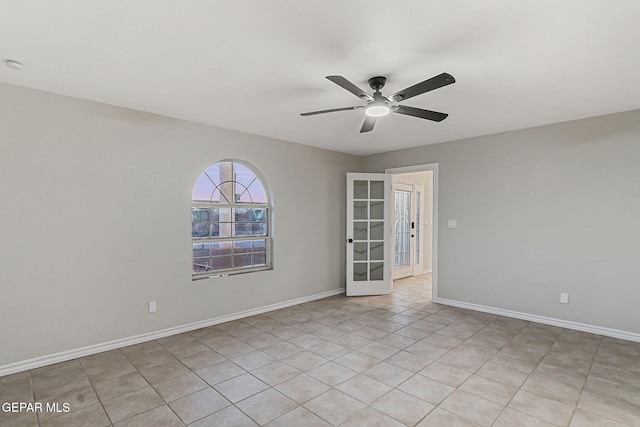 8921 Gemotes Pl, El Paso, TX 79907 - empty room featuring ceiling fan and light tile patterned flooring