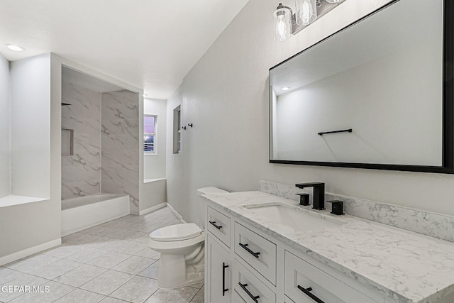 8921 Gemotes Pl, El Paso, TX 79907 - bathroom with vanity, tile patterned floors, and bathing tub / shower combination