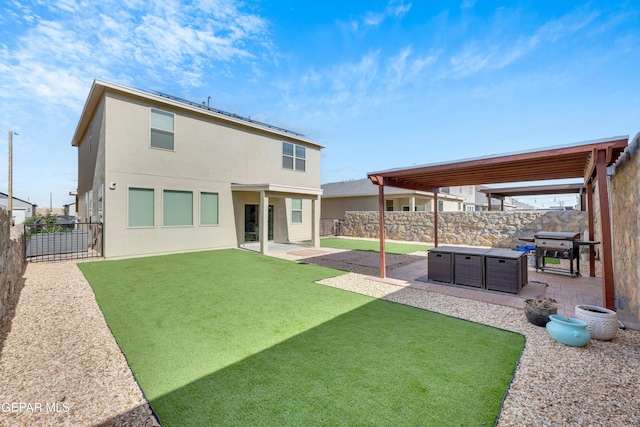 1649 Sam Dominguez, El Paso, TX 79928 - rear view of house featuring a patio, a fenced backyard, and stucco siding
