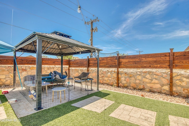12140 Mesquite Thorn Dr, El Paso, TX 79934 - fenced backyard featuring a gazebo and a patio area