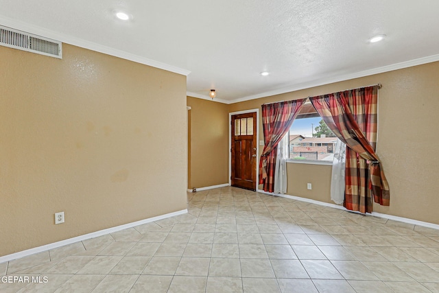 3417 Thomason Ave, El Paso, TX 79904 - empty room with crown molding, recessed lighting, and light tile patterned flooring