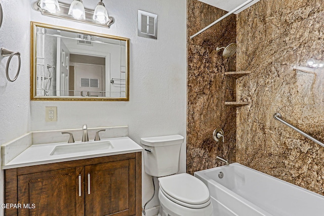 3417 Thomason Ave, El Paso, TX 79904 - bathroom with vanity,  shower combination, and a textured wall