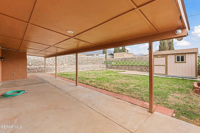 3417 Thomason Ave, El Paso, TX 79904 - view of patio / terrace featuring a shed