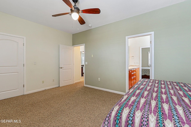 6514 Franklin Cove Place, El Paso, TX 79912 - unfurnished bedroom with carpet flooring, connected bathroom, and a ceiling fan