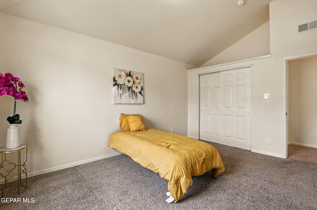 11353 W Ranch Ct, El Paso, TX 79934 - bedroom featuring carpet flooring, lofted ceiling, and a closet