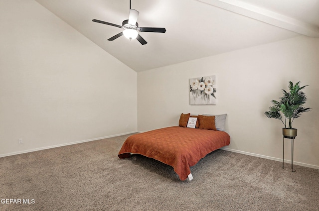 11353 W Ranch Ct, El Paso, TX 79934 - bedroom with vaulted ceiling, carpet floors, and a ceiling fan