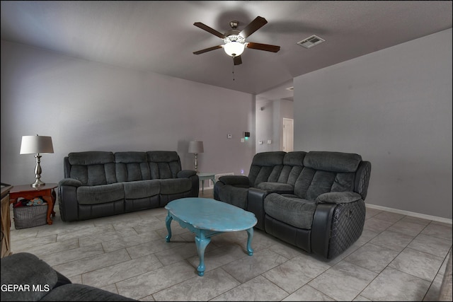 5949 Hidden Palms Dr, El Paso, TX 79924 - living room featuring a ceiling fan