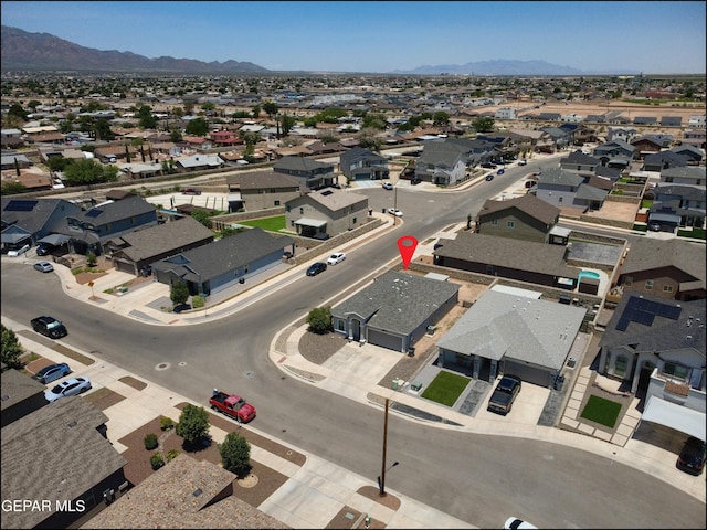 5949 Hidden Palms Dr, El Paso, TX 79924 - aerial view of property's location featuring nearby suburban area and a mountain backdrop