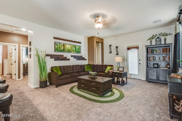 15249 Apex Ct, El Paso, TX 79938 - carpeted living room featuring ceiling fan
