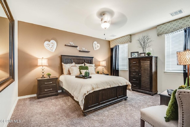 15249 Apex Ct, El Paso, TX 79938 - bedroom with light colored carpet and ceiling fan