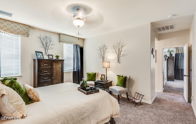 15249 Apex Ct, El Paso, TX 79938 - bedroom featuring multiple windows, carpet floors, and ceiling fan